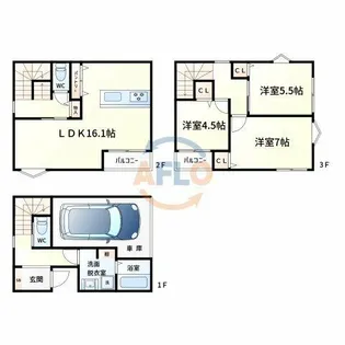 大阪府大阪市生野区巽東2丁目【一戸建】の間取り