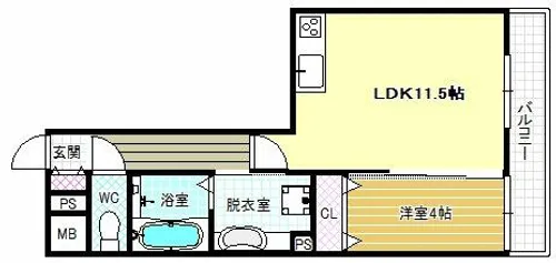 レジデンス喜志【2階】の間取り