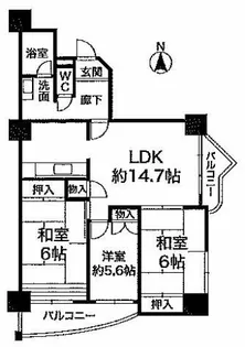 シティハイツ舞子【3階】の間取り