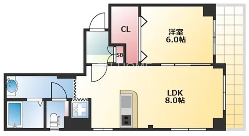 真田山エヌケイビル【402号室】の間取り