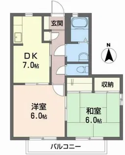 グリーンルーフ大冠B棟【103号室】の間取り
