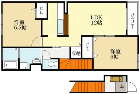 レジデンスカレント B棟【2階】の間取り