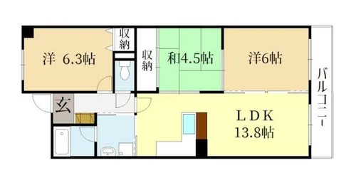 パデシオン宇治木幡【4階】の間取り
