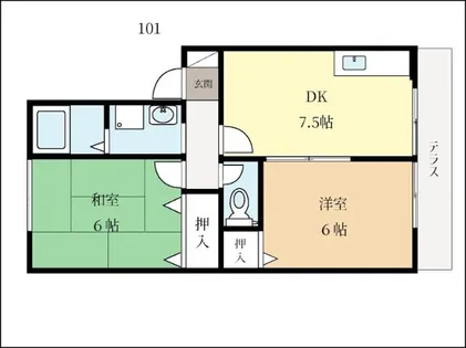ヴァン・ヴェール【201号室】の間取り