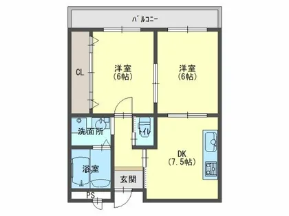 清水谷コーポ【4階】の間取り