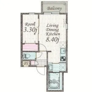 CHERIM中村公園ONYX【303号室】の間取り