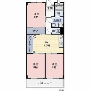 リンピアかみわだ【303号室】の間取り