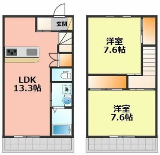 愛知県春日井市下屋敷町字知光院【タウンハウス】の間取り