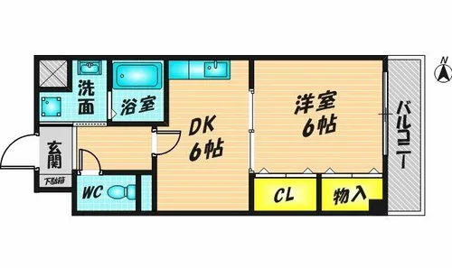 キューヴ【105号室】の間取り