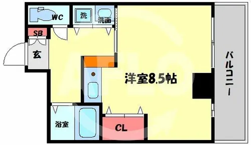 88堂島ウイング【3階】の間取り