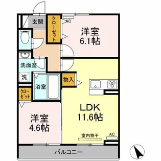オッツ一宮【202号室】の間取り