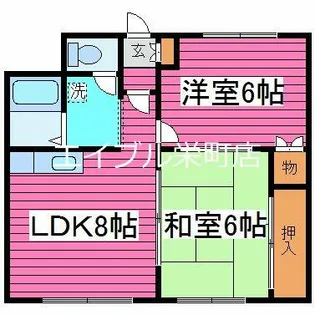 かばさわハイツ【202号室】の間取り