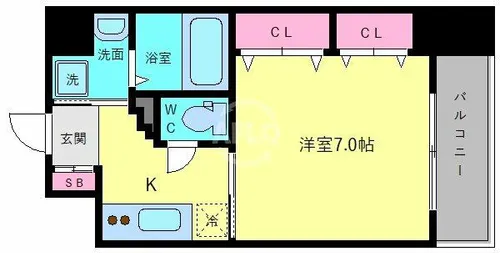 PARKHILLS上本町壱番館【10階】の間取り