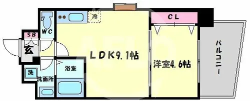 シェリロ神山【12階】の間取り