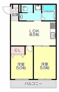グロースコート弥刀【1階】の間取り