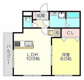 ヴィエント南巽【2階】の間取り