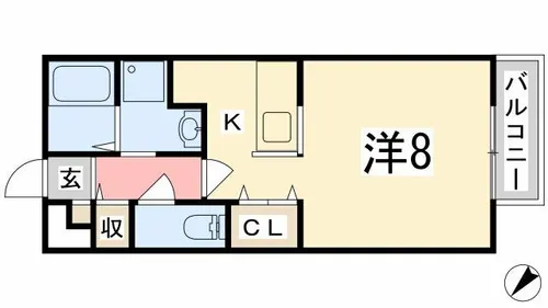 コンフォートテクノⅡ B棟【205号室】の間取り