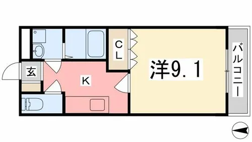 アビタシオン朝日【203号室】の間取り