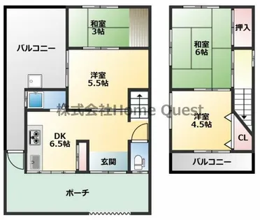 大阪府東大阪市下小阪1丁目【一戸建】の間取り
