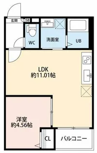 1LDKの間取り画像