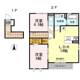 カサヴェールB棟【2階】の間取り