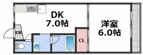 リバーハイツコーチⅡ【2階】の間取り