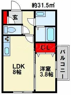 ヴェラ下富野【205号室】の間取り