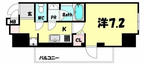 アプリーレ三宮イースト【10階】の間取り