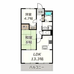 ユニライフ阿倍野昭和町【9階】の間取り