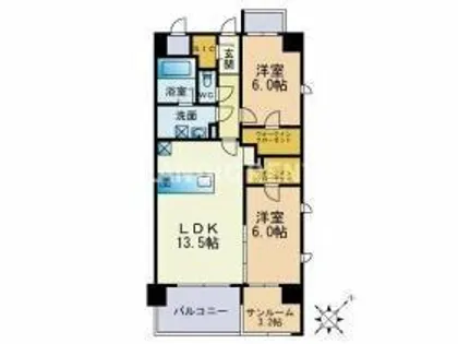 モンレーヴ博多駅南【10階】の間取り