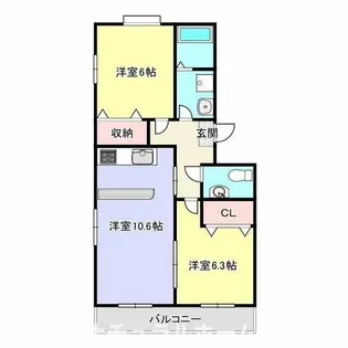 WEST COURT S棟【2階】の間取り