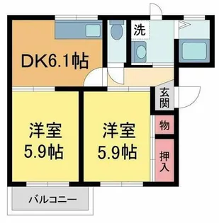 ドミール大森A・B・C【C201号室】の間取り