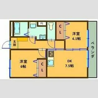 大栄マンション【2階】の間取り
