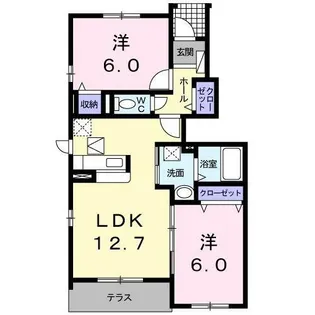 トゥージュール アンサンブル【103号室】の間取り