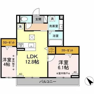 ラティペース【1階】の間取り