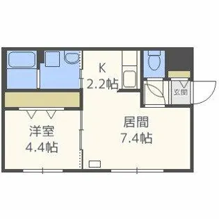 アンシャンテ手稲前田【201号室】の間取り