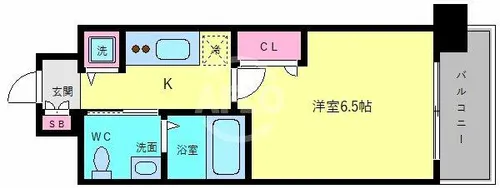 エスリード谷町六丁目【11階】の間取り