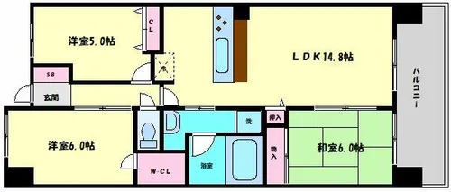 レジディア都島Ⅰ【13階】の間取り