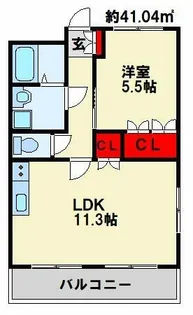 グランチェスタ・フォンティーヌ【201号室】の間取り