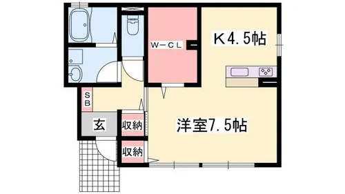兵庫県姫路市勝原区山戸【アパート】の間取り