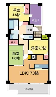 ラ・ビスタ宝塚サウステラス2番館【5階】の間取り