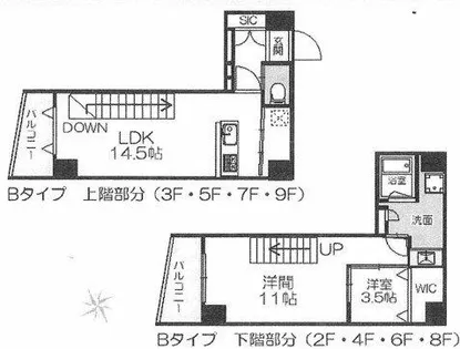 プレミアム長瀬【4階】の間取り