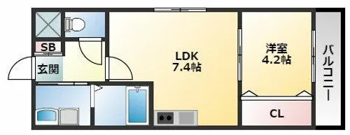 ステラウッド大県【101号室】の間取り