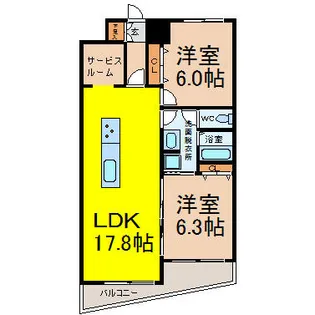 ベルドミール橘【9階】の間取り
