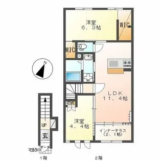 エスベランサ Ⅴ【202号室】の間取り