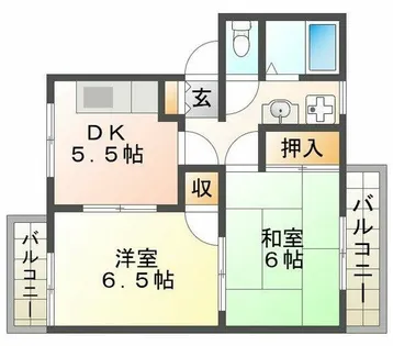 フレグランス本多聞F棟【2階】の間取り