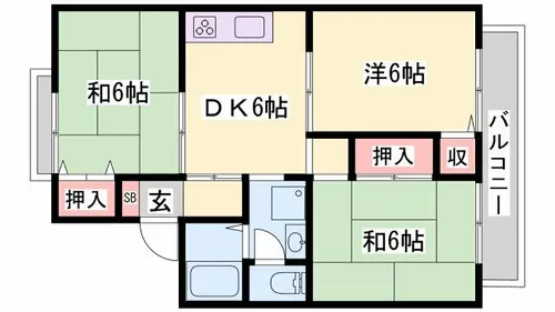 メロディ白国【A202号室】の間取り