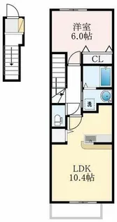 大阪府堺市中区福田【アパート】の間取り