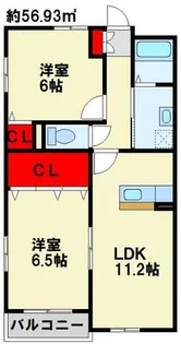 クレメント引野【4階】の間取り
