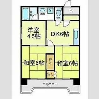 モンリベルテ天王寺【3階】の間取り